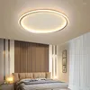 Plafonniers nordique moderne lumière LED pour salon chambre or blanc Ultra-mince anneau rond suspendu luminaire décor à la maison