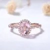 Bagues en or les moins chères en Morganite rose, nouveau Design de luxe, bijoux fins en or massif avec de vrais diamants