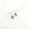 Dangle Earrings Selling Original Design Blue Agate Party Earring Natural Stone Jewelry Handmade Round Beads Daily Wear
