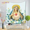 Tapissries 3D Tryckt Välsignade jungfru Maria Mary Tapestry Wall Christ Hang Nazaren Summer Beach Handduk Shawl Tapestry.