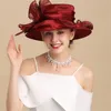 قبعات واسعة الحافة دلو السيدات السحرات millinery القبعة كنيسة فيدورا نساء الصيف شاطئ قابلة للطي قبعة الشمس 55 58 سم 231101