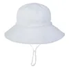 Chapeaux Casquettes Enfants Seau Chapeau Avec Mentonnière Printemps Été Plage Soleil Protection Ronde Top Bébé Cadeau À Large Bord Beau Pêcheur Solide En Plein Air