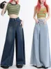 Women's Jeans Vintage Fashion High Waist Wide Leg Summer Autumn Good Quality Loose Straight Trousers Large Size Pants XL