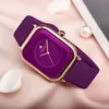 Montres femmes WWOOR marque de luxe pour femmes mode carré violet dames montre-bracelet à Quartz étanche bande de Silicone Relogio Feminino 231101