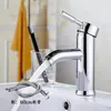 Robinets de lavabo de salle de bain et robinet de bassin froid au-dessus du comptoir sous le lavabo en acier inoxydable