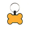 Dog Tag Keychains Creative Bone-Shaped DIY Food Grade Silicone Pet ID Card Pet Tags Keyring Keychain