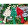 Ensemble de tapisseries de 3 guirlandes de macramé d'arbre à feuilles persistantes, décor nordique d'arbre de noël, décoration de noël faite à la main, cadeau de vacances à suspendre au mur 231101