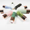 Skönhet ansiktsskrapning ädelsten Essential Oil Roller Board 10 ml Natural Rose Quartz Crystal Energy Massage Column Jade Roller