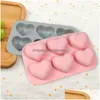 クラフトツールクラフトツール6キャビティバレンタインハートシル石鹸金型diy love making chaking bakingキャンドルギフト用品ホームドロップdelpi