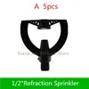 Watering Equipments 1/2 "Refractie Impact Sprinkler met ringvlinder Rain-achtige gazontuin Irrigatie Automatisch waterspray