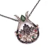 Collane con ciondolo 2023 gioielli di moda coreani catena lunga collana di orecchini con vaso di fiori di strass di cristallo set per accessori per ragazze da donna