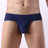 Underpants Men'S Traceless Ice Silk Triangle Briefs Low Rise Mens Bikini Panties Hombre Mini Cueca Solid Color