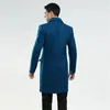 Manteau en laine pour hommes, sur mesure, mode britannique, S-6XL, russe, double boutonnage, trench-coat bleu lac, 231101