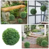 Dekorativa blommor Topiary Boxwood Artificial Hanging Faux Grass Sphere Fake inomhus engelska grönska veranda Backyard Decoration Green