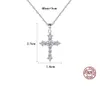 Européen nouveau plein diamant s925 argent croix pendentif collier bijoux personnalisé femmes brillant 3A Zircon Couple collier pour fête de mariage cadeau de saint valentin SPC