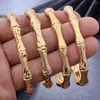 Bangle 24k 4st/Lot Dubai Gold Color Bangles For Women Girls Lycka till bambu Etiopisk fru armband smycken gåva