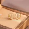 Backs Ohrringe Kupferlegierung Koreanischer Clip auf synthetischen Zirkonia Opal niedlichen Stil Fake Piercing Ohrstecker Geschenke für Frauen