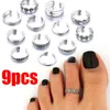 Tåringar 9 st justerbara för kvinnor Hypoallergen Open Ring Set Beach Foot Jewelry Caring 231101