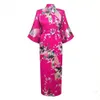 Robe Kimono à fleurs japonaises rose entière, Lingerie Sexy, peignoir Long, vêtements de nuit, Costume de Sauna, Robe de mariée, grande taille, N229K