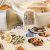 Present Wrap 45 PCS/Box Mini Boxed Sticker Handbook Food Dessert Cake Baking Decoration Shaped Stickers tätning