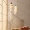 Lampes suspendues nordique minimaliste tissu Wabi Sabi Led lumières salon salle à manger Loft décor à la maison lustre chambre coin lampe de chevet