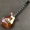 Custom shop, gemaakt in China, elektrische gitaar van hoge kwaliteit, Tobacco Burst-kleur, één stuk lichaamshals, fretsbinding, Tune-o-Matic Bridge, gratis verzending