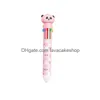 Altre penne all'ingrosso Lats Cute Peach Dundun Bear Dieci colori Penna a sfera Scuola Forniture per ufficio Studente Regalo Cancelleria Kawaii Drop De Dh6Df