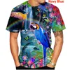 Mannen T-shirts 2023 Mode Originele Stijl Mannen En Vrouwen T-shirt 3D ParrotBird Dier Patroon Print Shirt0