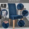 Chair Covers 1246 Pcs Velvet Dining Room Chair Cover Stretch Elastic Dining Chair Slipcover Spandex Case for Chairs housse de chaise 230331