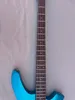 Guitare électrique bleue fluorescente personnalisée, basse électrique ONGO