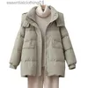 Women's Down Parkas 2023 New Women White Down jacket Ladies Autumn and Winter Warm Coats Casual Hooded Loose Outwear Fe L231102