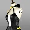 Genshin jogo de impacto xiangling cosplay traje orquestra sinfônica vestido preto arco conjunto de 5 peças cosplay