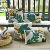 Pillow Cojines Decorativos Para Sofa Morocco Cover Handmade Geometric Green Tufted Leaves Pillowcase Christmas Case