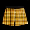 Onderbroek Classic Plaid Men Boxers shorts Casual Style Underwear Polyester Men's Button Slips