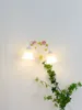 Wall Lamp Baby Room Decor Bedside E14 Led Fixture Pink Flower Kids Living Bedroom Corridor Sconces