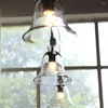 Hängslampor europeiska vintage industriella pläterade hängande ljus sovrum ljus glas lampskärm edison glödlampa