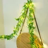 Fiori decorativi Foglie di eucalipto ad energia solare Luci in rattan 8 modalità di illuminazione Stringa resistente alle intemperie Filo di rame per decorazioni per interni ed esterni