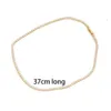 Collana a catena da tennis con zircone cubico quadrato Collane girocollo in ottone lucido per le donne Gioielli eleganti e minimalisti placcati in oro 18 carati 2021