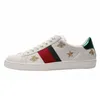 Chaussures de créateurs de luxe hommes Italie Bee Ace chaussures de sport femmes blanc chaussure en cuir plat vert bande rouge brodé baskets de jogging baskets
