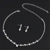 Hochzeit Schmuck Sets Luxus Einfache Hohl Doppel Herzförmige Halsketten Exquisite Kristall Anhänger Kette Halskette für Frauen Set 231101