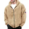 Mens Hoodies Moletons Outono Inverno Mens Casacos de Lã Com Capuz Moletom Zipup Manga Longa Solta Jaquetas de Lã Peluda Homens Roupas Casuais Outerwear 231102