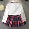 メラリオカレッジガールズドレス秋の子供服ロングスリーブシャツとスカートカジュアル3PCSスーツ学生女の子の服