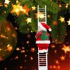 Christmas Decorations Electric Climbing Ladder Santa Claus Doll with Music Kids Gift Favors Merry Christmas Tree Decorations For Home Navidad Ornament 231102