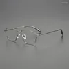 Lunettes de soleil titane Vintage lunettes rondes cadre hommes femmes Anti lumière bleue myopie optique Prescription lunettes or