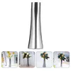 Vasos retro flor vaso de aço inoxidável prata decorações de casamento flores artificiais alto terrário vidro