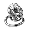 Male Stainless Steel Chastity Device Cock Cage Penis Restraints Lock Cock Ring Sex Toys