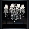 Salon Crystal żyrandole europejska atmosfera restauracja światła sypialnia Proste nowoczesne światła LED Black L Candle Hall Lighti