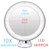 Espelhos compactos 10x LED luz maquiagem espelho lâmpada lupa bateria portátil mão vaidade vidro mini miroir banheiro cosmético banho ventosa 231102