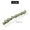 Decorative Flowers Lambs Ear Garland Greenery And Eucalyptus Vine / 38 Inches Long/Light Colored Flocked Leaves/Soft Drapey