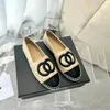 2024 Nieuwe Casual schoenen kanaal Visser schoen klassieke Dames sandaal Ontwerpers Kleding Schoenen canvas zacht Leer Platte hak Dansschoen loafer Wandelschoenen slippers dame